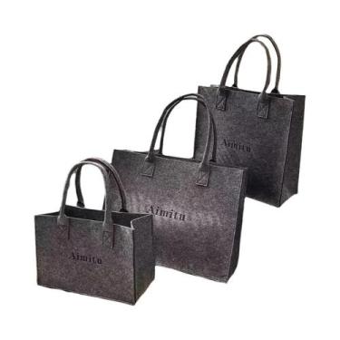 Imagem de Bolsa De Ombro Feminina De Feltro Simples Em Cores Sólidas Grande Capa