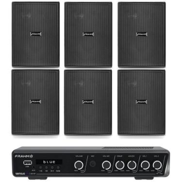 Imagem de COMP Kit Amplificador Frahm Sensus 260 60W Bluetooth 5.0 + 6 Caixas PS