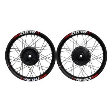 Imagem de Par Aro Roda Viper Aero Cubo Preto Titan 150 Raios 4mm Cromado