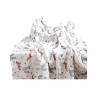 Imagem de Cobertor De Muslin De Algodão De Bambu Macio E Fofo Para Bebês 120x110