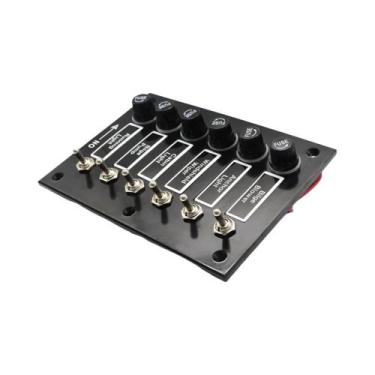 Imagem de Painel De Interruptores Gangorra 12V 24V Com 6 Botões E Proteção Por F