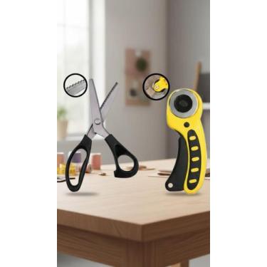 Imagem de Kit Tesoura Zig Zag e Cortador Circular 45mm - Congratulations Store