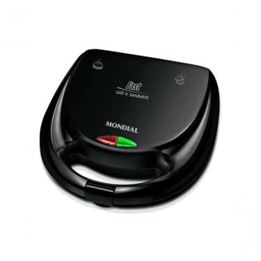 Imagem de Sanduicheira Mondial Fast 750W S-12 PT Grill e Sandwich 750W 220V
