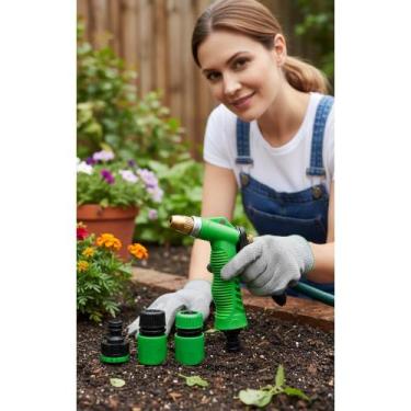 Imagem de 2x Pistola Esguicho Jardim C/ Gatilho Verde + Engates - Congratulation