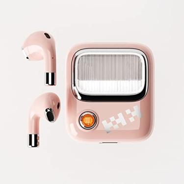 Imagem de Fone de ouvido Bluetooth, fones de ouvido X-1 sem fio 5.0 Fones de ouvido com estojo e luz LED para celulares femininos e todos os dispositivos habilitados para Bluetooth rosa (cor de rosa)
