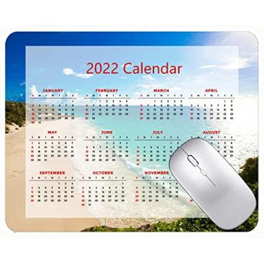 Imagem de Mouse pad colorido calendário 2022 ano 2022 Beach Blue Sea Sunshine Mouse pads