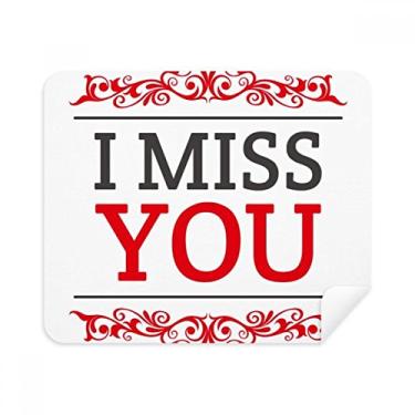 Imagem de Pano de limpeza para o Dia dos Namorados I Miss You, 2 peças, tecido de camurça