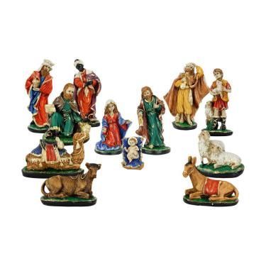 Imagem de Presépio Italiano 12 peças Gesso Colorido