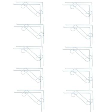 Imagem de Kit 20 Cantoneira Branca Suporte em S p/ Vidro 20x30cm