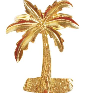 Imagem de Porta Guardanapo Palmeira Dourado 4 Peças