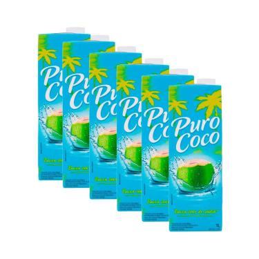 Imagem de Kit 6 Água de Coco Puro Coco 1 Litro