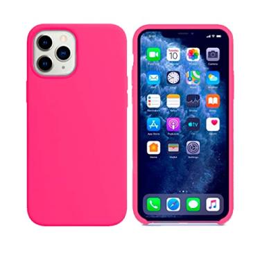 Imagem de Capinha Colorida Compatível Com iPhone 11 Pro Max Vermelha ,Preta, Laranja, Amarela, Azul, Rosa, Pink, Branca, Lilás, Marrom, Verde, Roxo, Case Slim Flexível Aveludada Com 3 Camadas De Proteção PREMIUM ONYK (ROSA PINK)