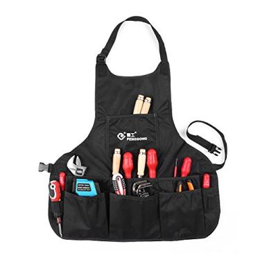 Imagem de Tingpai fer mentas de avental de fer mentas de lona de ja inagem à prova d 'água com bolsos ajustável tamanho serve homens e mulheres