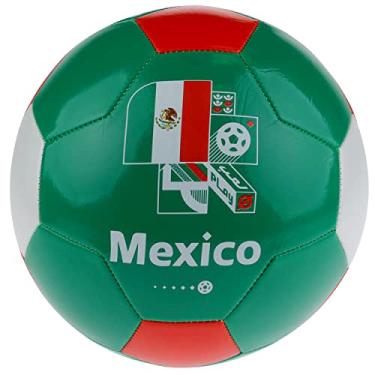 Imagem de Bola de futebol 5 da Copa do Mundo do do Catar 2022 Team México, oficialmente licenciado para jogadores de futebol jovens e adultos, multicolorido