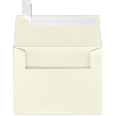 Imagem de LUXPaper Envelopes de convite A2 | Peel & Press | 4 3/20.3 cm x 5 3/10.2 cm | Linho natural | 36.3 kg Texto | 50 Qtd
