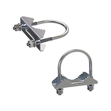 Imagem de 2 peças de braçadeira de montagem de antena de aço inoxidável ferragem de montagem com parafuso em U (todas as porcas e juntas são feitas de aço inoxidável). Braçadeira de mastro em V acessórios para