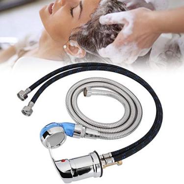 Imagem de Torneira de cama de xampu 70 cm, torneira de pia de mangueira de 120 cm, torneira de lavagem de cabelo para soco de salão, xampu cadeira de cama válvula de mistura quente e fria, acessórios de salão de cabeleireiro