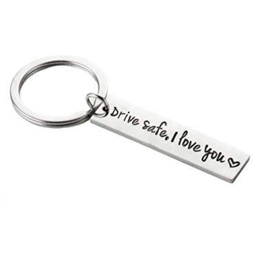 Imagem de Chaveiro Sephilitone Drive Safe I Love You Pendant Dad Boyfriend Gift Trucher Husband Valentiness's Day Driver Gift for Women Men