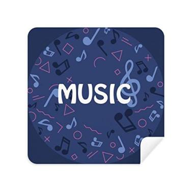 Imagem de DIYthinker Nota musical em forma redonda azul escuro pano de limpeza limpador de tela tecido camurça 2 peças