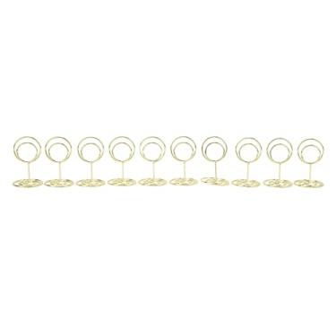 Imagem de Titular do cartão de lugar, suportes de número de mesa Metal resistente amplamente usado 20 peças para escritório (ouro)