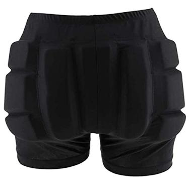 Imagem de LIUHUO Protetor de Quadril Protetor de Quadril Shorts acolchoado para proteção Ski Roller Patinação Neve Crash Butt Pads para quadril Tailbone & Butt, Preto, X-Large