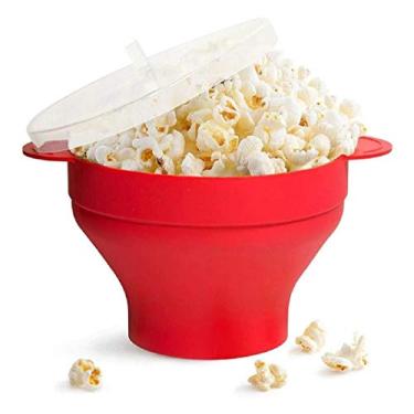 Imagem de Pipoqueira Dobrável Balde Microondas Silicone Pipoca Prática