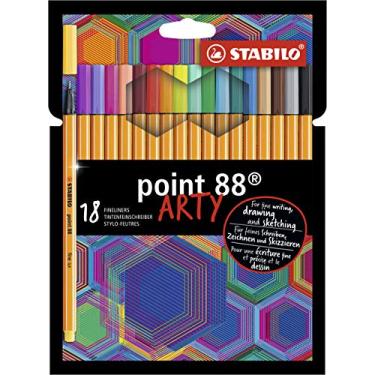 Imagem de Caneta Ponta Fina – STABILO point 88 ARTY – Estojo com 18 unidades – Em 18 cores