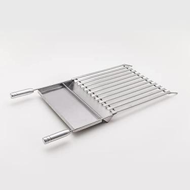 Imagem de Grelha Inox Argentina c/Área de Apoio 35x70cm - ArteInoxx