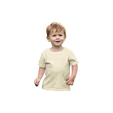 Imagem de Camiseta Lisa Colorida Manga Curta Infantil Pol. Amarelo Bebê Tamanho 01