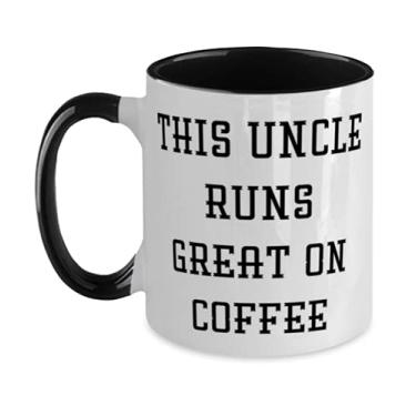 Imagem de Caneca This Uncle Run Great on Coffee Two Tone 325 ml, presente de tio de, copo especial para