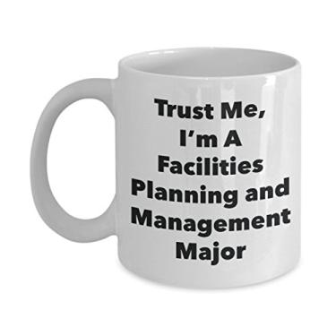 Imagem de Caneca Trust Me, I'm A Facilities Planning and Management Major – Caneca de café engraçada – ideias de presentes fofos para festas de formatura para amigos e colegas de classe (325 ml)