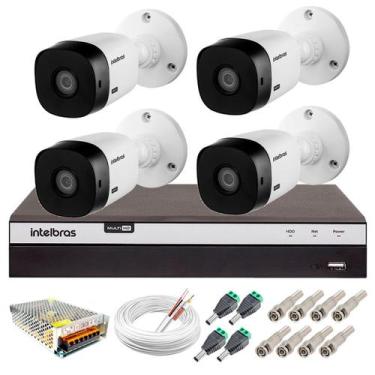 Imagem de Kit Intelbras 4 Câmeras Full Hd 1080P Vhl 1220 B + Dvr 3104 Intelbras