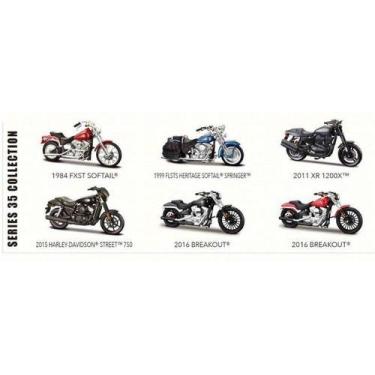 Imagem de Kit C/6 Miniaturas Harley Davidson Series 35 Maisto 1/18