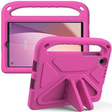 Imagem de Tablet protetor PC Capa Capa infantil compatível com Lenovo Tab M8 (4ª geração) TB-300FU/TB-300XU, leve à prova de choque com alça à prova de choque Capa protetora para crianças (Color : ROSE RED)