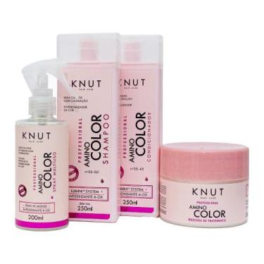 Imagem de Kit Shampoo + Condicionador + Máscara + Spray Leave-In Amino Color Knu