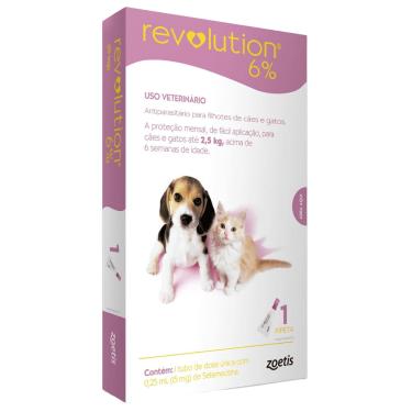 Imagem de Antipulgas Revolution 6% Para Cães e Gatos até 2,5kg