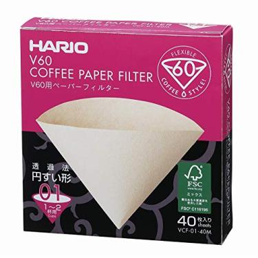 Imagem de Filtro Natural para Coador Hario V60-01 - 40 Unidades