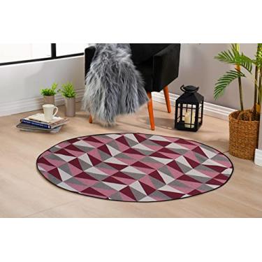 Imagem de Tapete Redondo Sala/quarto 1,20m X 1,20m Tecido Grosso