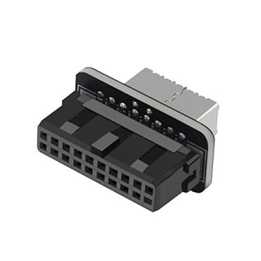 Imagem de ZEZEFUFU Conexão USB 3.0 interna de 19 pinos USB3.1/3.2 Adaptador interno tipo C de 20 pinos para placa-mãe compacta