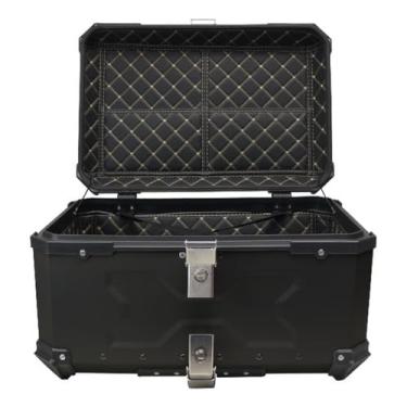 Imagem de Bau Moto Traseiro 60 Litros Universal Aluminio Anti-roubo Nf (Preto)