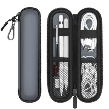 Imagem de Fintie Estojo porta-lápis para Apple Pencil (1ª e 2ª geração), bolsa de transporte de neoprene macio com zíper compatível com Samsung Stylus e Surface Pen, cinza