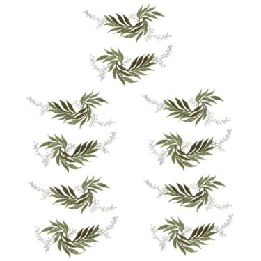 Imagem de Lurrose 10 Peças Remendo Bordado De Folhas Apliques Florais Remendos De Costura De Tecido Ferro Em Apliques Florais Remendos De Folhas Apliques Para Decoração De Roupas Remendos De Roupas