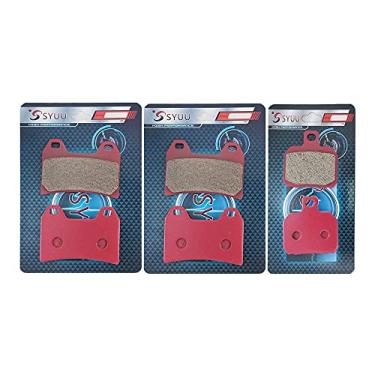 Imagem de S SYUU Pastilha de freio de cerâmica dianteira e traseira compatível com Ducati 696 08-15 796 Monster 10-15 848 Streetfighter 12-15 1100 Monster 09-12 1200 FA244F FA266R