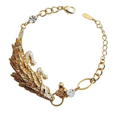 Imagem de Navachi Bracelete Az3039b banhado a ouro 18 k com cabeça dupla, 20 cm, liga metálica, Zircônia