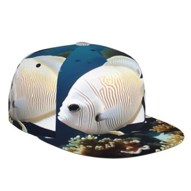 Imagem de Boné de beisebol sarja boné ajustável tamanho baixo chapéu para homens mulheres branco peixe dourado, Preto, One Size-Large