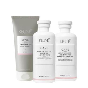 Imagem de Kit Keune Care Keratin Smooth Shampoo Condicionador E Style Straight C