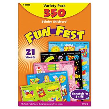 Imagem de Trend Enterprises: Fun Fest, Scented Scratch 'N Sniff Stinky Stickers, Fun for Rewards, Incentives, Crafts and as Collectibles, 97 Different Designs, 21 Sheets Included, for Ages 3 and Up