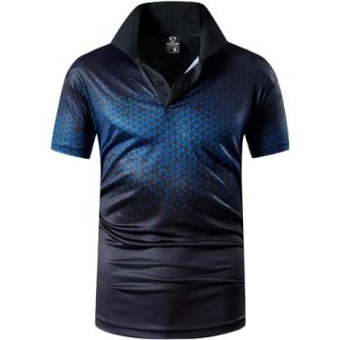Imagem de jeansian Camiseta polo masculina de golfe de manga curta e atlética de boliche LSL195, Lsl358_preta, M