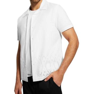 Imagem de GUESS Camisa com ilhós de popelina, Branco puro, G