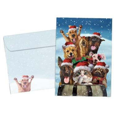 Imagem de Tree-Free Greetings Pacote com 12 de Natal com envelopes correspondentes, ecológico, feito nos EUA, 100% papel reciclado, 12,7 x 17,7 cm, Downhill From Here (HP60613)